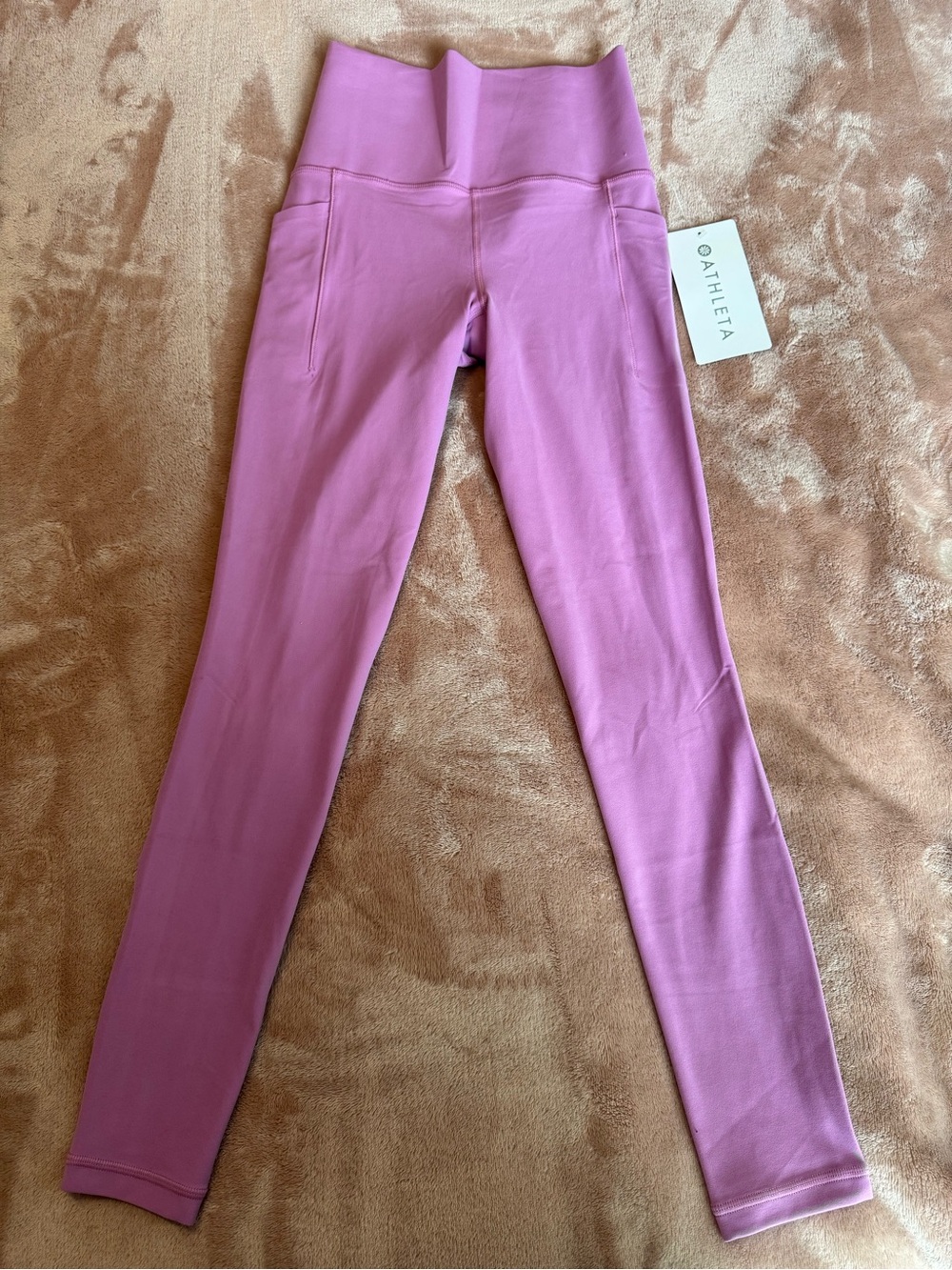 NWT Athleta Salutation Stash Tights Leggings, Light Purple, Size XXS